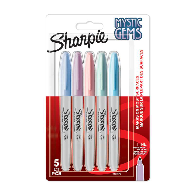Image of Fiberpennset Sharpie Fine Permanent Marker Mystic Gems 5-blister 2157670 3026981576706