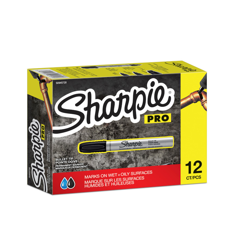 Image of Märkpenna Sharpie Metal Barrel Small Bullet Black (12F) S0945720 3501170945827