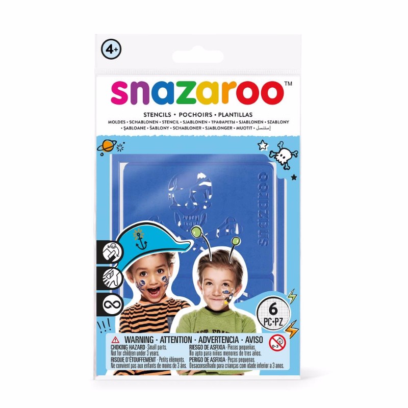 Image of Ansiktskritset Snazaroo 6 Face paint stencils boy 1198011 766416000118