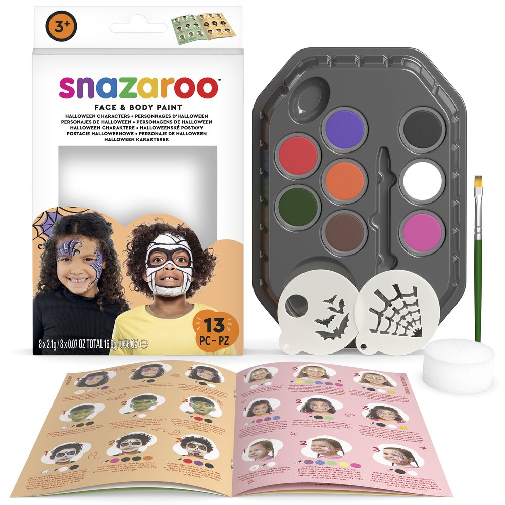 Image of Ansiktsfärgset Snazaroo Halloween Characters Face Paint Kit 1172184 766416101396