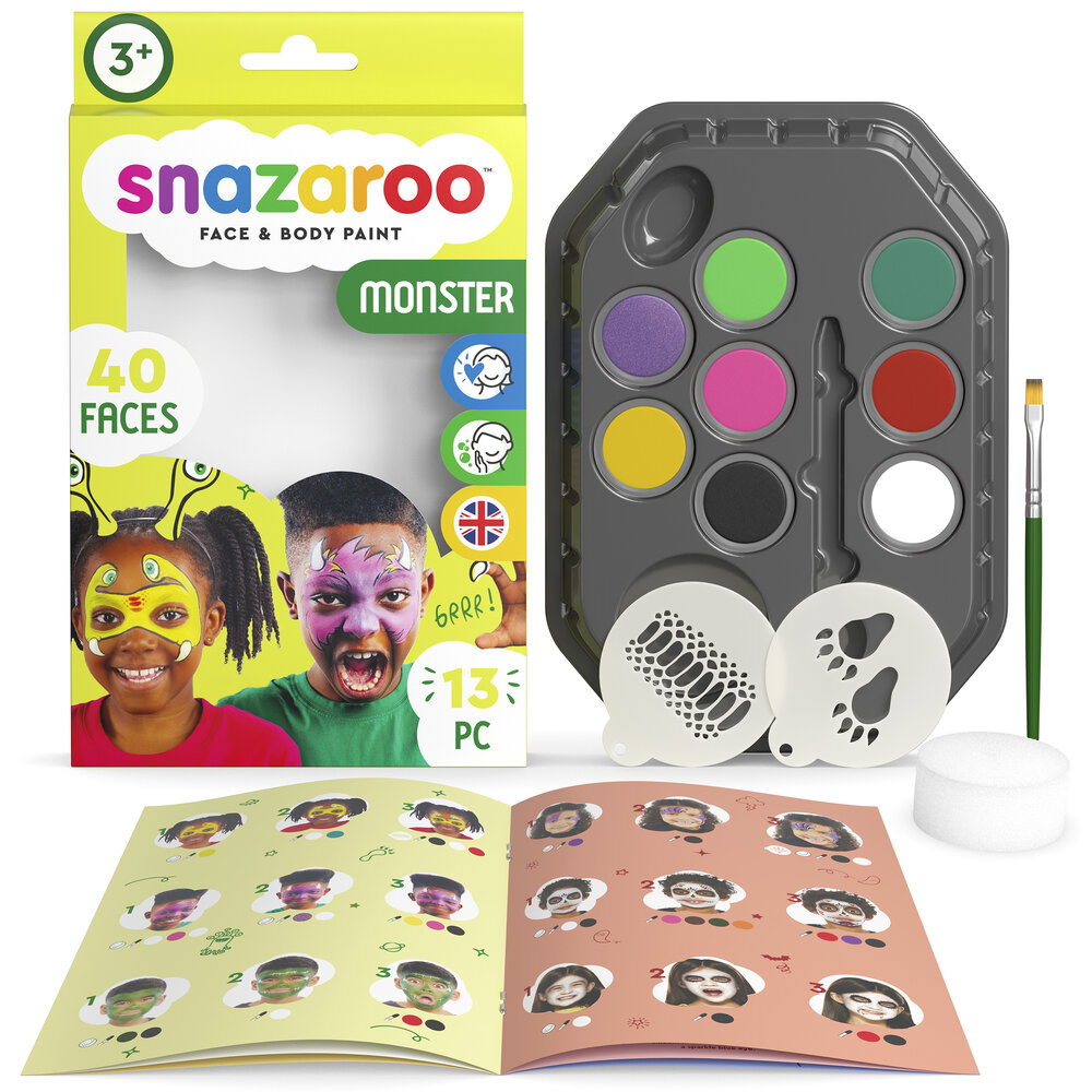Image of Ansiktsfärgset Snazaroo Hang Pack Palette Monster Mayhem 1172190 766416101563