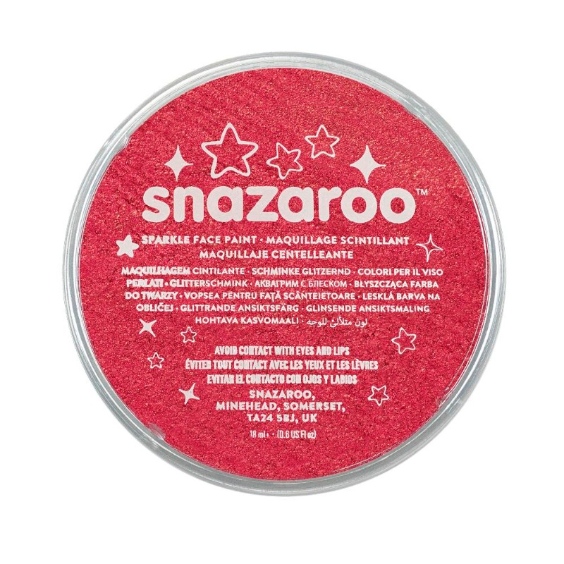 Image of Ansiktsfärg Snazaroo 18ml Puck Skimrande Sparkle Red (5F) 1118550 766416185501