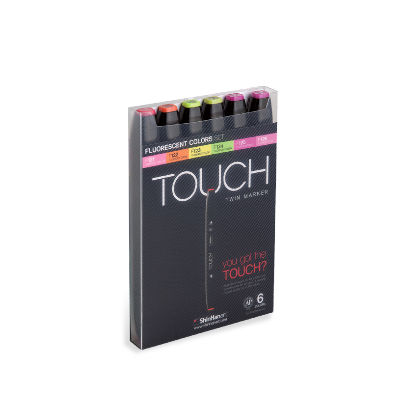 Image of Touch Twin Marker 6 Set [Fluorescent Color] 1100623 8809326961888