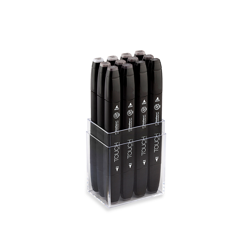 Image of Touch Twin Marker 12 Set [Warm Grey] 1101201 8809309663419