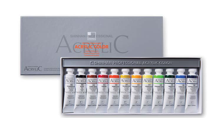 Image of Akrylfärgset ShinHan Artist Professional 12x20ml 11251800012 8803332301126