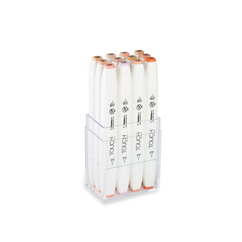 Image of Touch Twin 12 BRUSH Marker Set [Skin Tones] 1201220 8809309666854