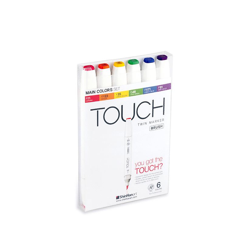 Image of Touch Twin 6 BRUSH Marker Set [Main Color] 1210613 8809326960294