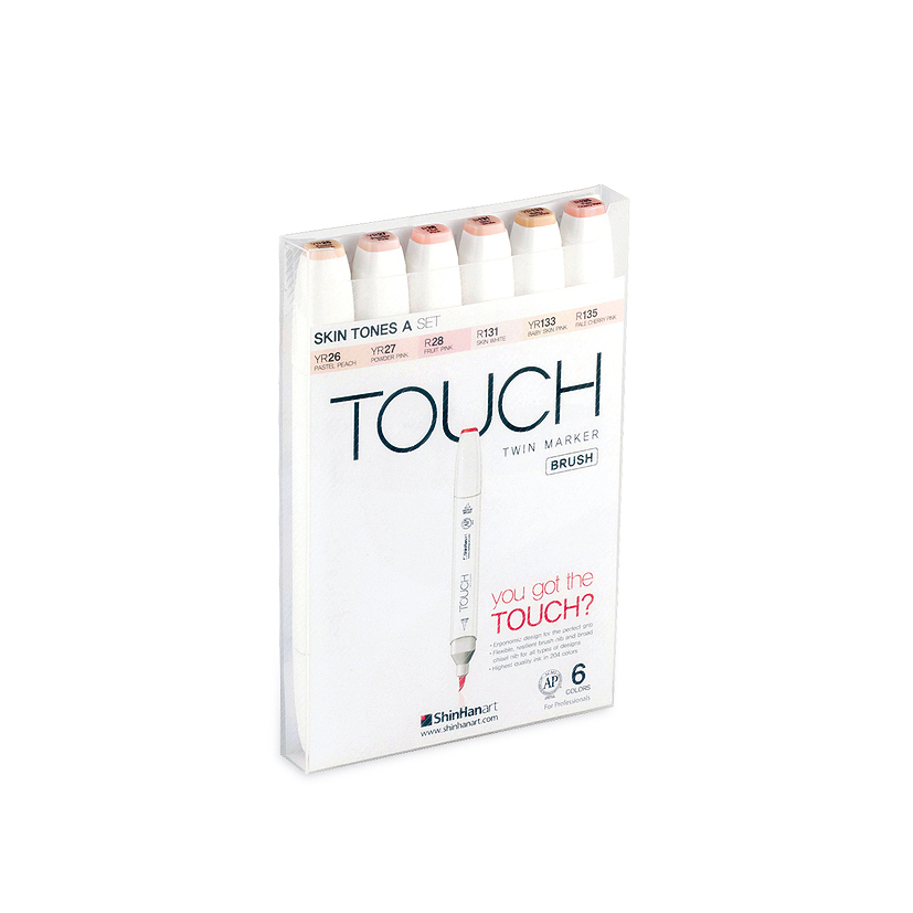 Image of Touch Twin 6 BRUSH Marker Set [Skin Tones A] 1210622 8809326960317