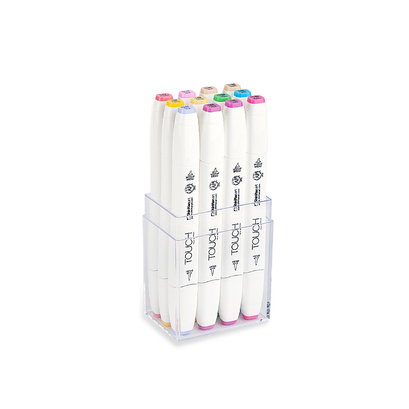 Image of Touch Twin 12 BRUSH Marker Set [Pastel Color] 1211216 8809326960324