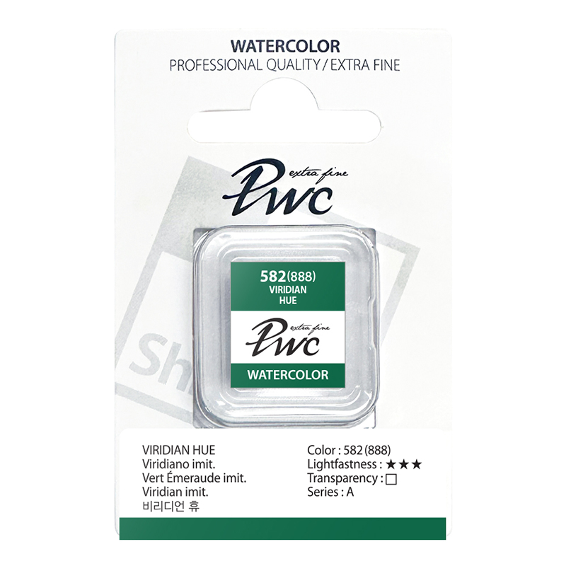 Image of Akvarellfärg ShinHan PWC 1/2-kopp VIRIDIAN HUE A 582 (5F) 12130210582 8803332980376