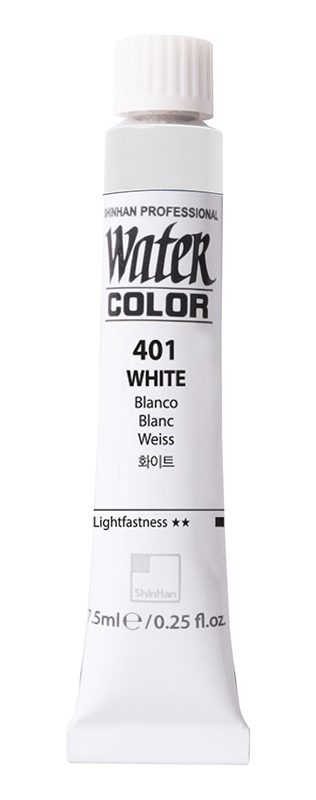 Image of Akvarellfärg ShinHan PRO Watercolor 7,5ml White  401 (3F) 12200700401 8803332510009