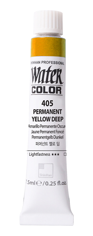 Image of Akvarellfärg ShinHan PRO Watercolor 7,5ml Perm. Yellow Deep  405 (3F) 12200700405 8803332510047