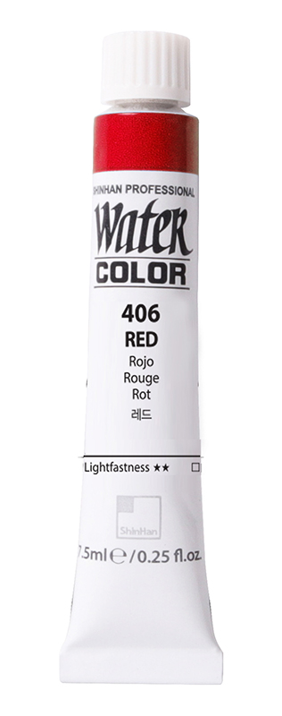 Image of Akvarellfärg ShinHan PRO Watercolor 7,5ml Red  406 (3F) 12200700406 8803332510054