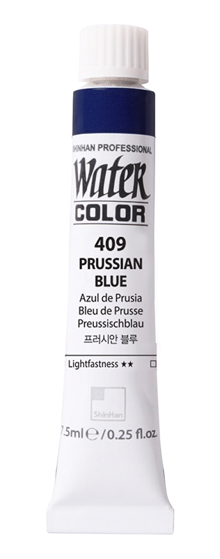 Image of Akvarellfärg ShinHan PRO Watercolor 7,5ml Prussian Blue  409 (3F) 12200700409 8803332510085