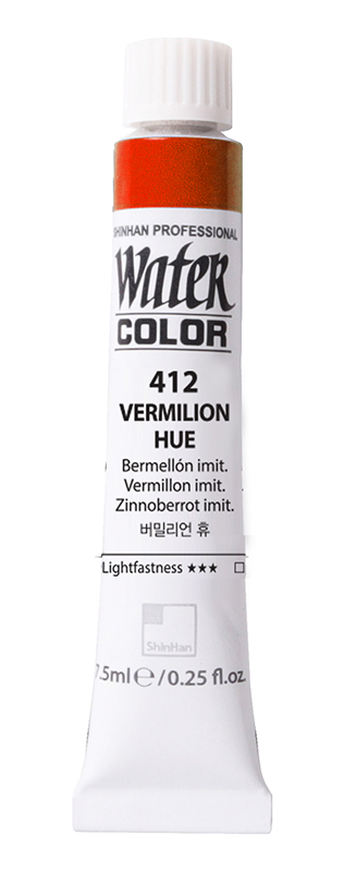 Image of Akvarellfärg ShinHan PRO Watercolor 7,5ml Vermilion  412 (3F) 12200700412 8803332510115