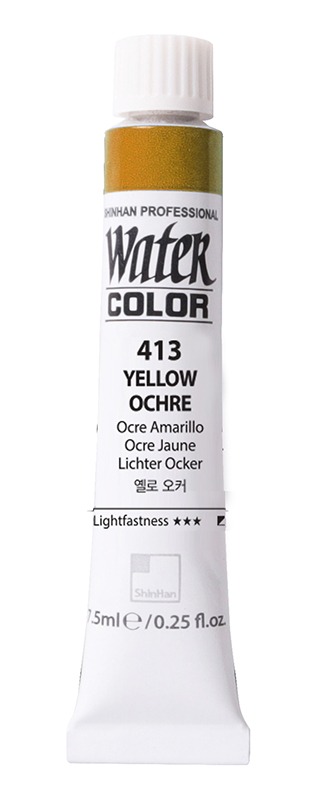 Image of Akvarellfärg ShinHan PRO Watercolor 7,5ml Yellow Ochre  413 (3F) 12200700413 8803332510122