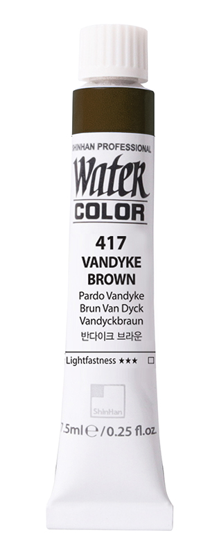 Image of Akvarellfärg ShinHan PRO Watercolor 7,5ml Vandyke Brown  417 (3F) 12200700417 8803332510160