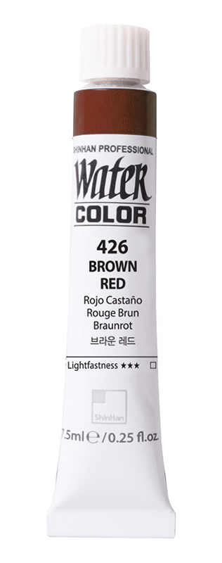 Image of Akvarellfärg ShinHan PRO Watercolor 7,5ml Brown Red  426 (3F) 12200700426 8803332510252