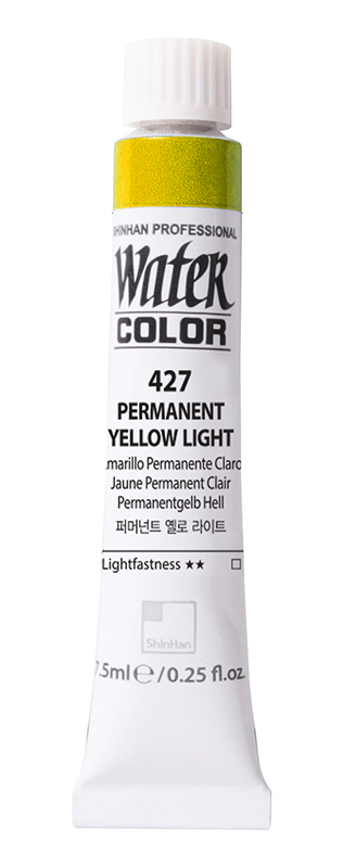 Image of Akvarellfärg ShinHan PRO Watercolor 7,5ml Perm. Yellow Light  427 (3F) 12200700427 8803332510269