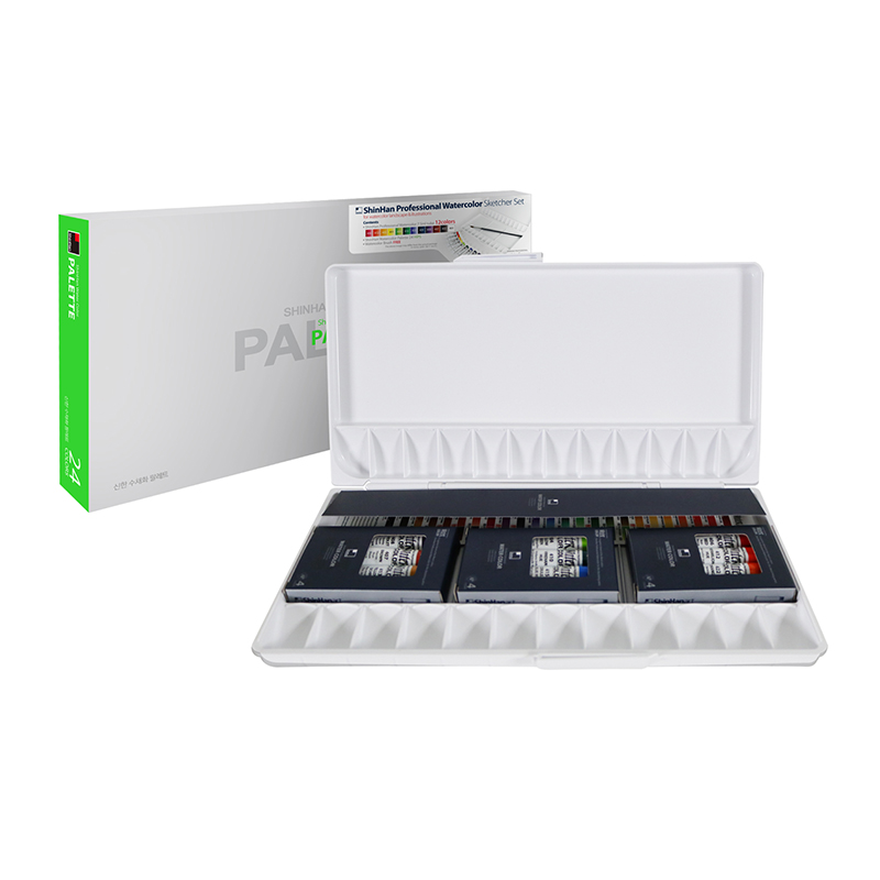 Image of Akvarellset ShinHan PRO Watercolor Sketcher Set 12x7,5ml med palett +pensel 12290000030 193358002250