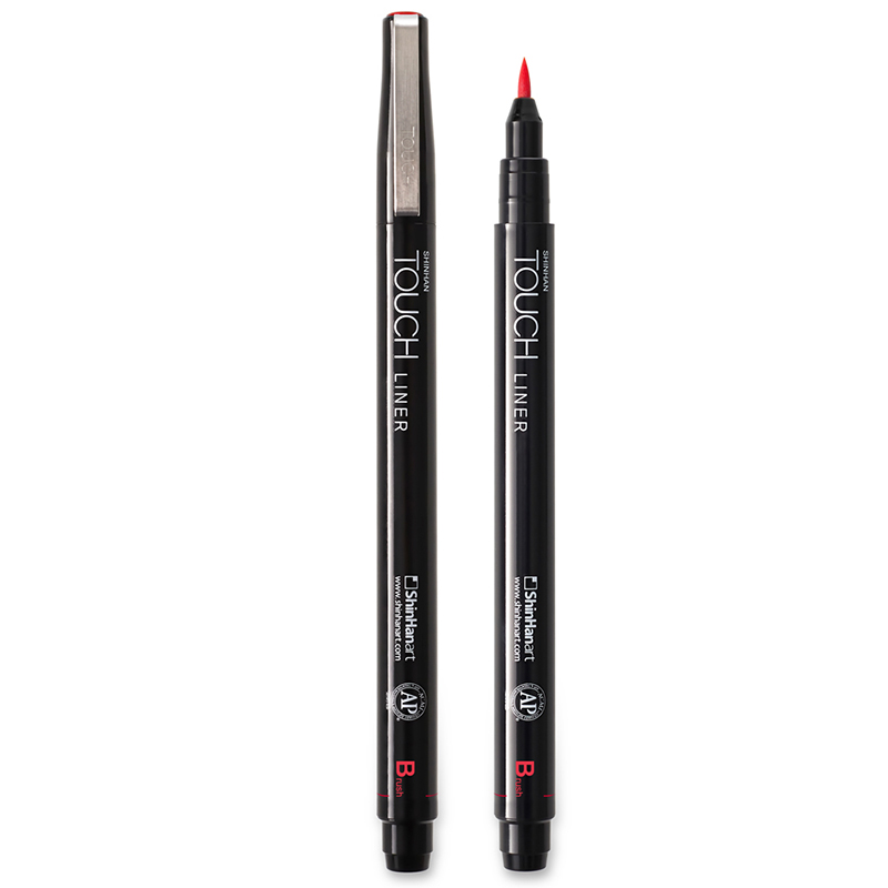 Image of Fineliner Touch Liner BRUSH 0.1mm Red (12F) 4300100 8809326420163