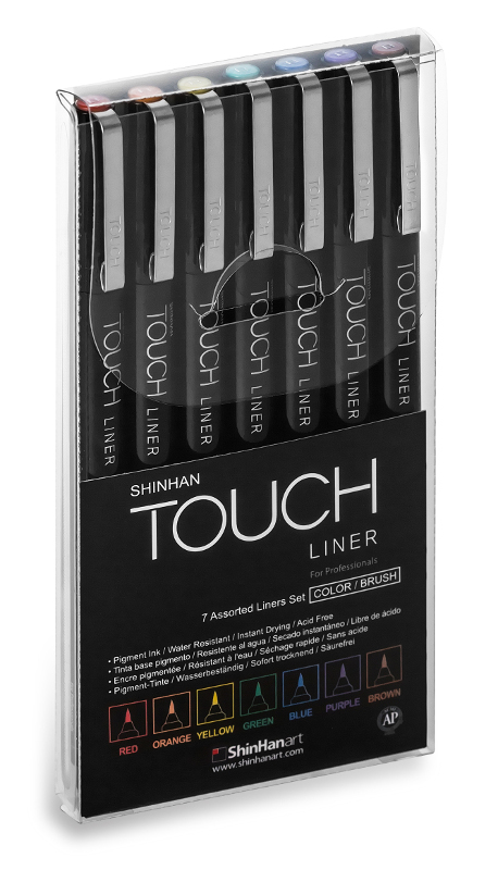 Image of Fineliner Touch Liner SET of 7colors BRUSH 0.1mm 4305007 8809326410034