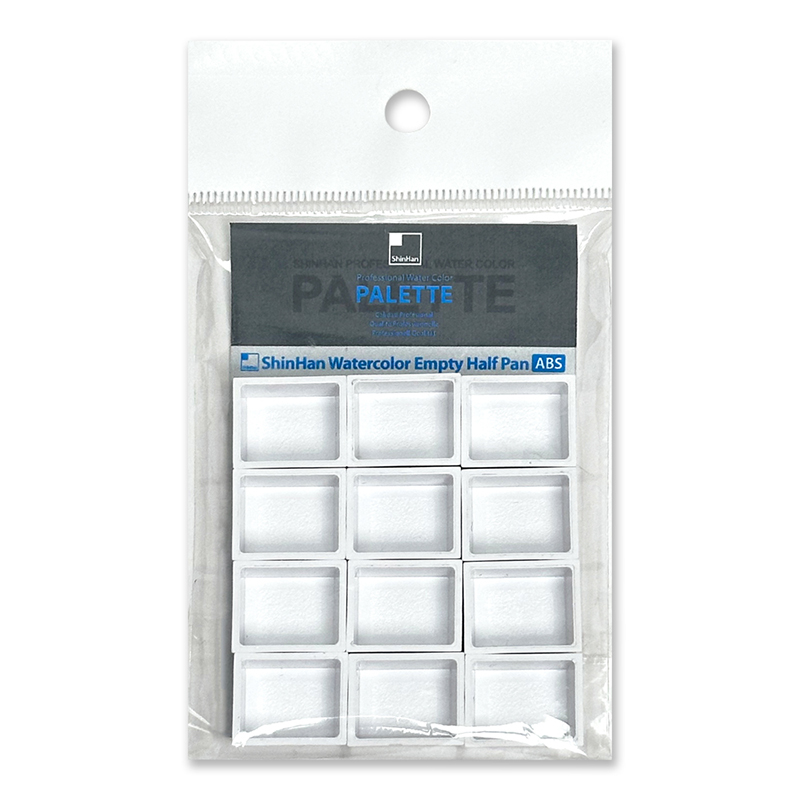 Image of Plastpalett ShinHan Watercolor Empty Half Pan - 12 Pieces 82200011418 8803332042180