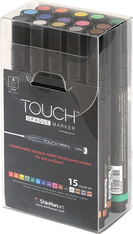 Image of TOUCH Opaque Marker 15Colors SET - Fine 86150032003 8803332041978