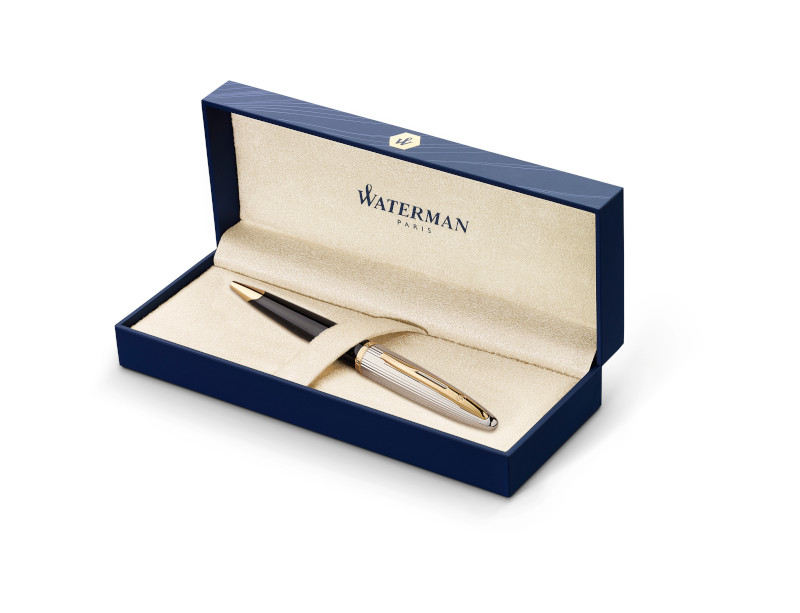 Image of Kulspetspenna Waterman Carène Deluxe Black G.T  Ballpen M Blue S0700000 3501170700006