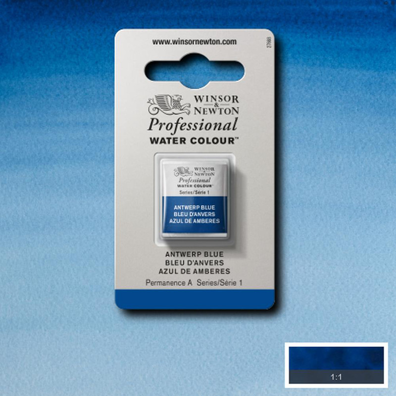 Image of Akvarellfärg Winsor & Newton Prof. 1/2-kopp  Antwerp blue 010 S1 101010 094376550023