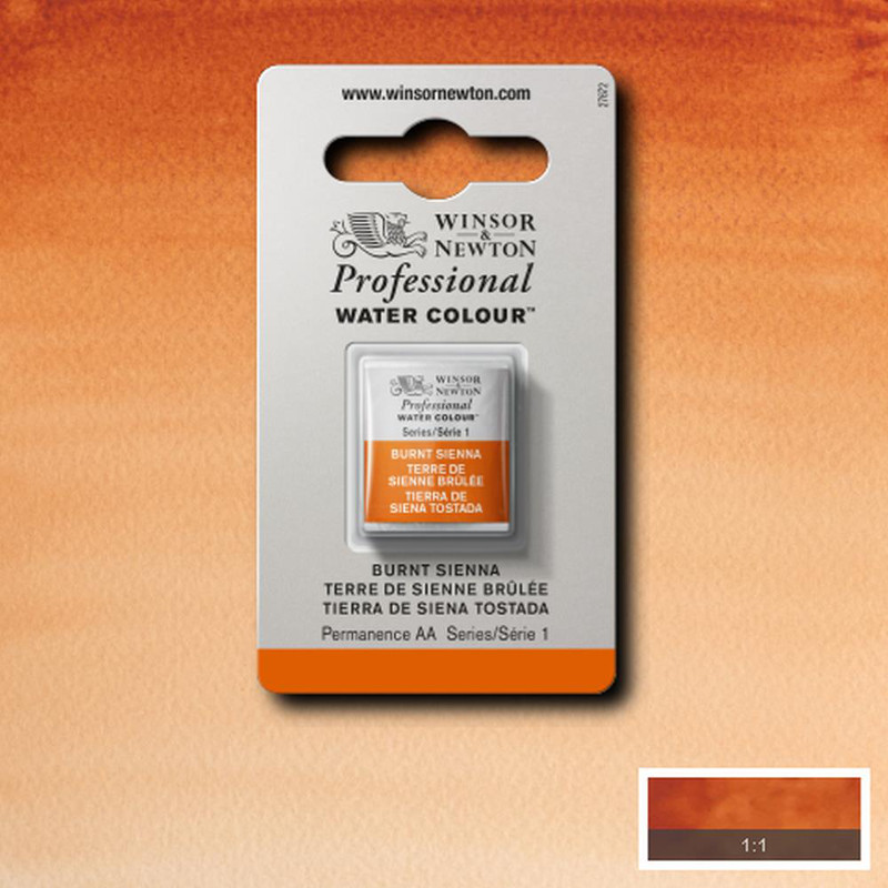Image of Akvarellfärg Winsor & Newton Prof. 1/2-kopp  Burnt sienna 074 * S1 101074 094376550085