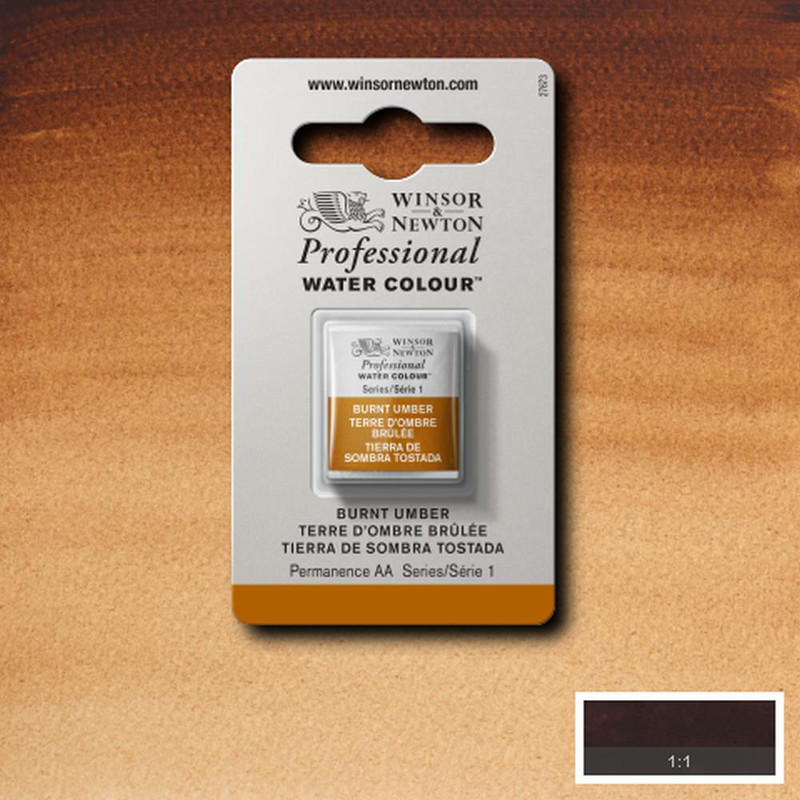 Image of Akvarellfärg Winsor & Newton Prof. 1/2-kopp  Burnt umber 076 S1 101076 094376550092