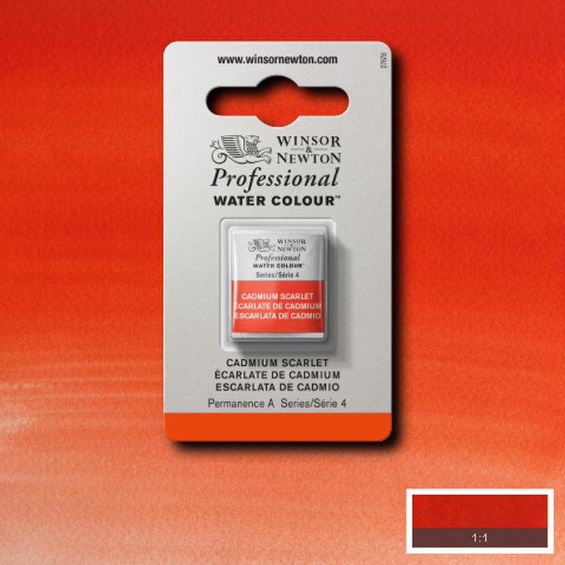 Image of Akvarellfärg Winsor & Newton Prof. 1/2-kopp  Cadmium scarlet 106 S4 101106 094376550146