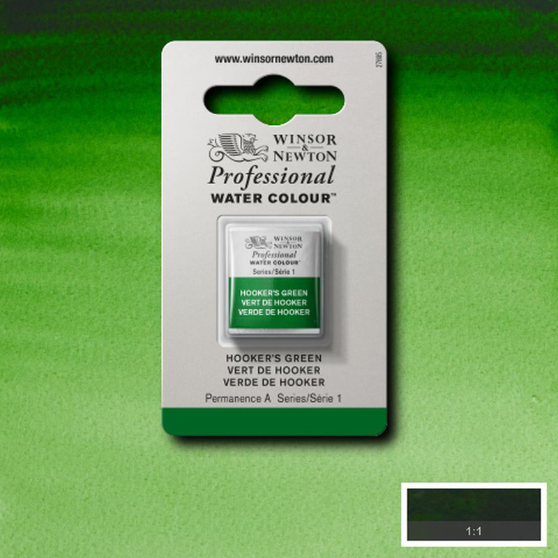 Image of Akvarellfärg Winsor & Newton Prof. 1/2-kopp  Hooker’s green  311 S1 101311 094376550351