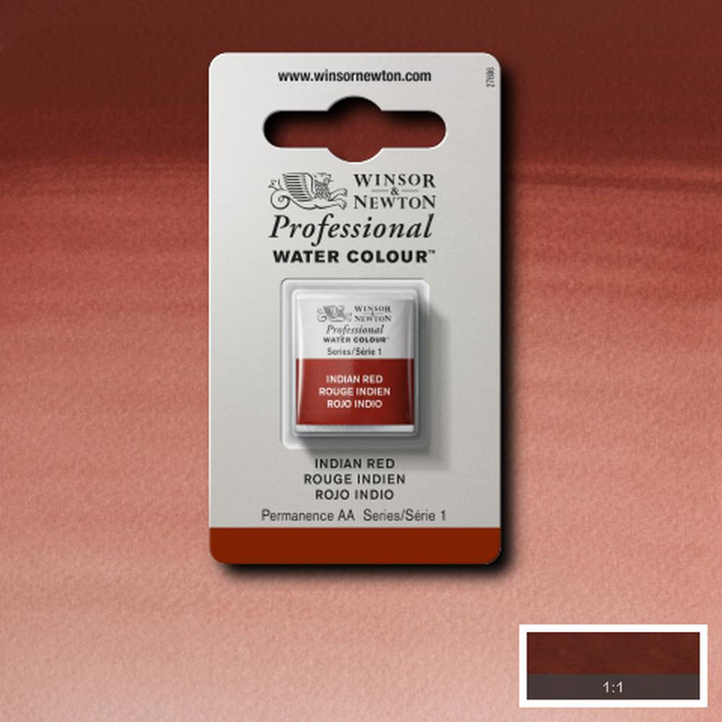Image of Akvarellfärg Winsor & Newton Prof. 1/2-kopp  Indian red 317 S1 101317 094376550368