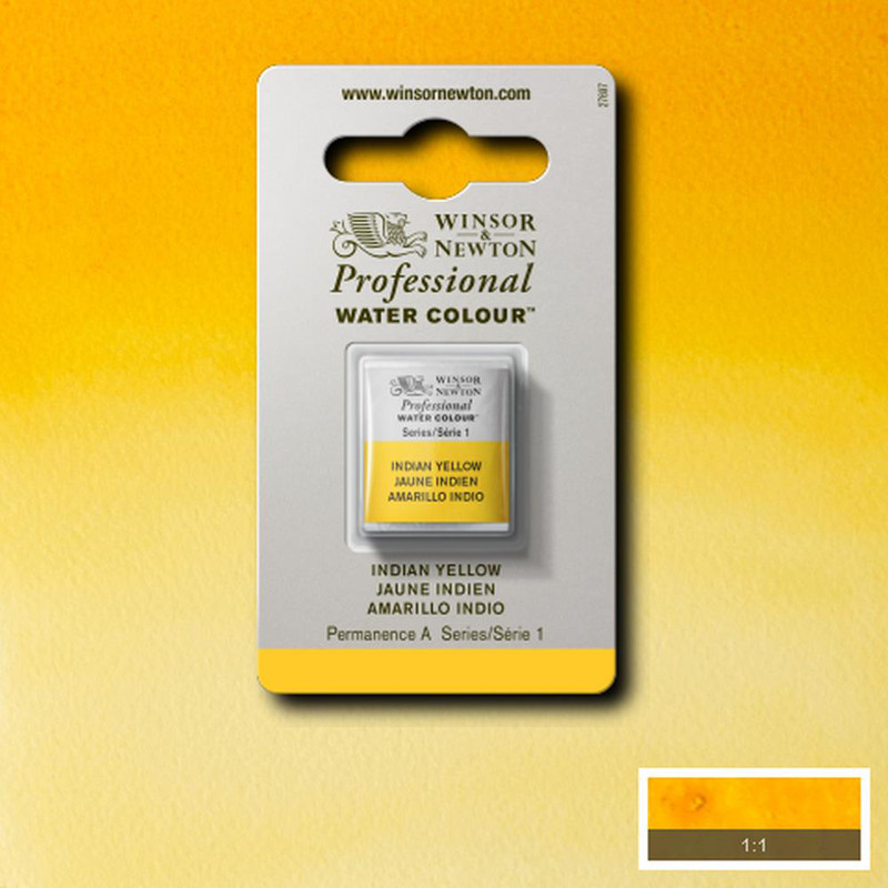 Image of Akvarellfärg Winsor & Newton Prof. 1/2-kopp  Indian yellow 319 S1 101319 094376550375