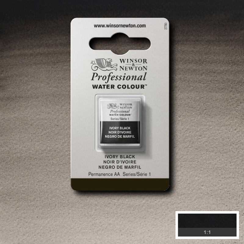 Image of Akvarellfärg Winsor & Newton Prof. 1/2-kopp  Ivory black 331 S1 101331 094376550405