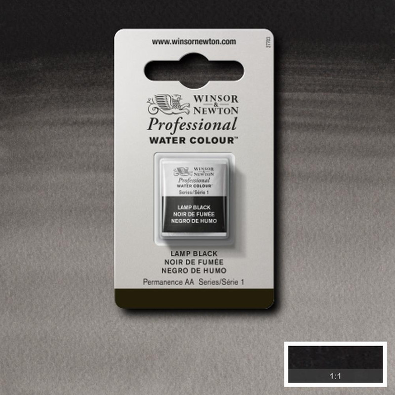 Image of Akvarellfärg Winsor & Newton Prof. 1/2-kopp  Lamp black 337 S1 101337 094376550436