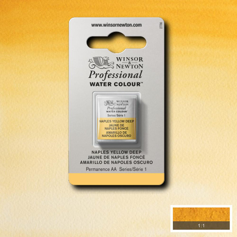 Image of Akvarellfärg Winsor & Newton Prof. 1/2-kopp  Naples yellow deep 425 S1 101425 094376550467
