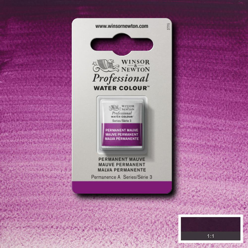 Image of Akvarellfärg Winsor & Newton Prof. 1/2-kopp  Permanent mauve  491 S3 101491 094376550566