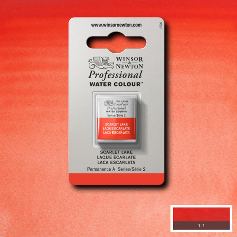 Image of Akvarellfärg Winsor & Newton Prof. 1/2-kopp  Scarlet lake 603 S2 101603 884955097069
