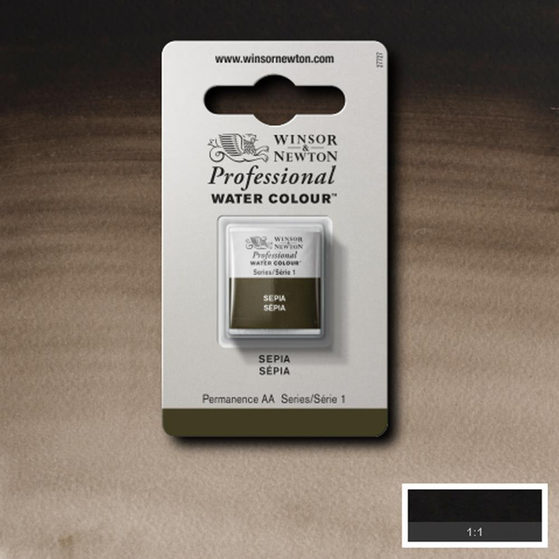 Image of Akvarellfärg Winsor & Newton Prof. 1/2-kopp  Sepia 609 S1 101609 094376550696