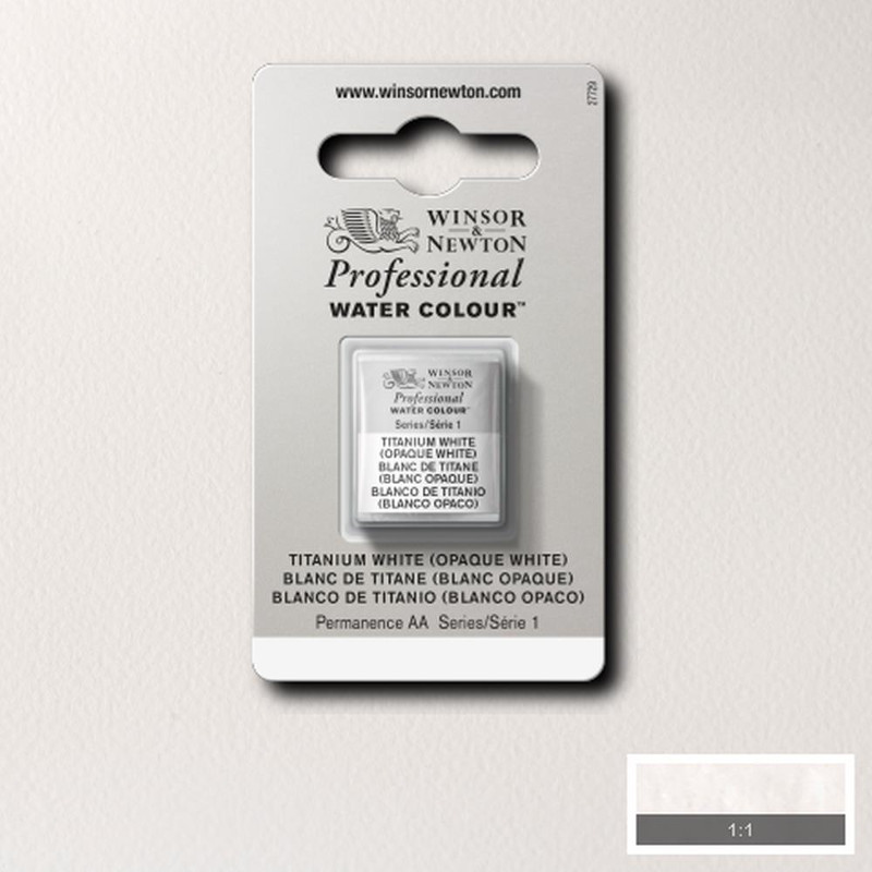Image of Akvarellfärg Winsor & Newton Prof. 1/2-kopp  Titanium white (opaque) 644 * S1 101644 094376550726