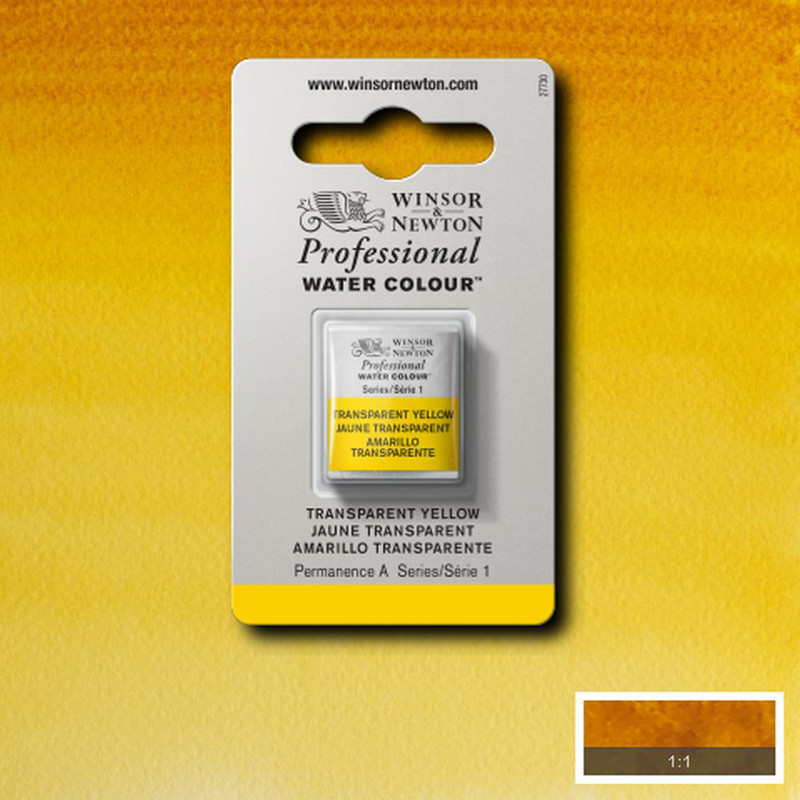 Image of Akvarellfärg Winsor & Newton Prof. 1/2-kopp  Transparent yellow 653 S2 101653 094376550733