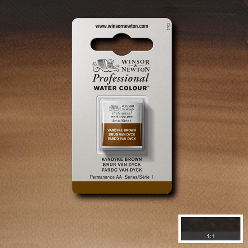 Image of Akvarellfärg Winsor & Newton Prof. 1/2-kopp  Vandyke brown 676 S1 101676 094376550764