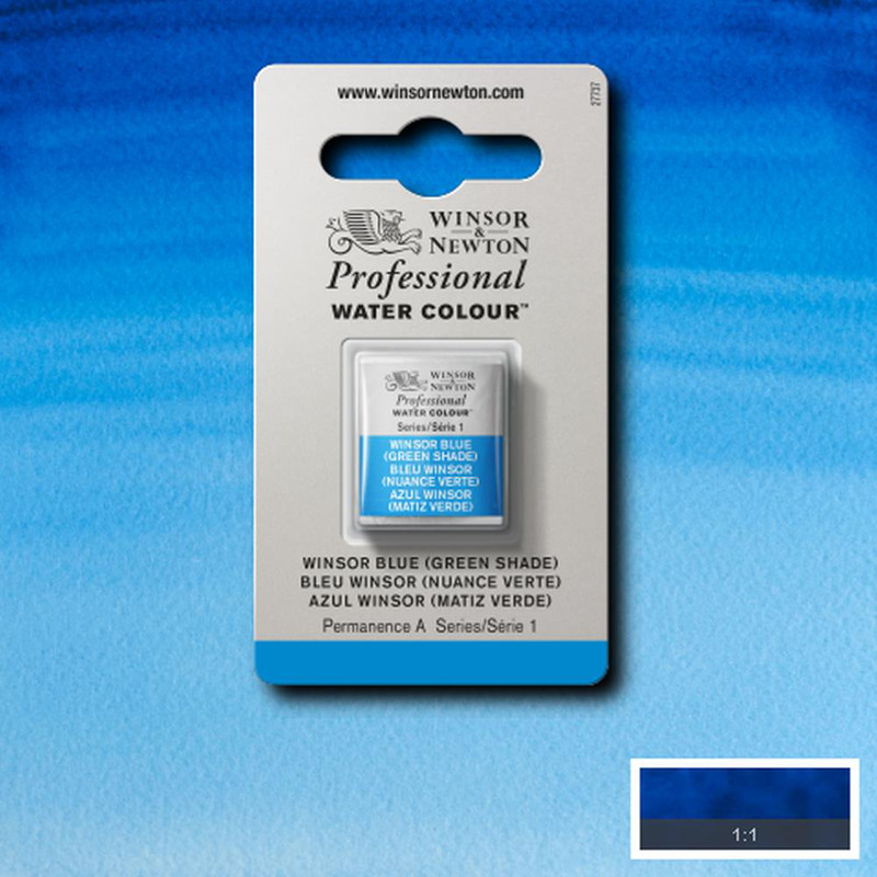 Image of Akvarellfärg Winsor & Newton Prof. 1/2-kopp  Winsor blue (green shade) 707 * S1 101707 094376550801