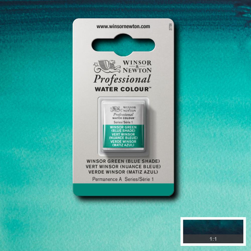 Image of Akvarellfärg Winsor & Newton Prof. 1/2-kopp  Winsor green (blue shade) 719 S1 101719 094376550825