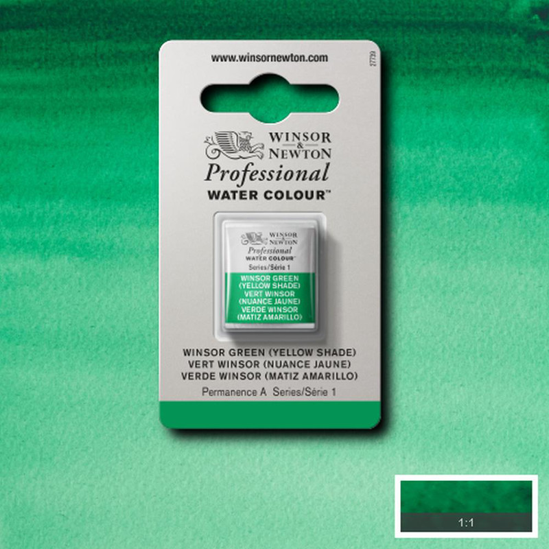 Image of Akvarellfärg Winsor & Newton Prof. 1/2-kopp  Winsor green (yellow shade) 721 * S1 101721 094376550832