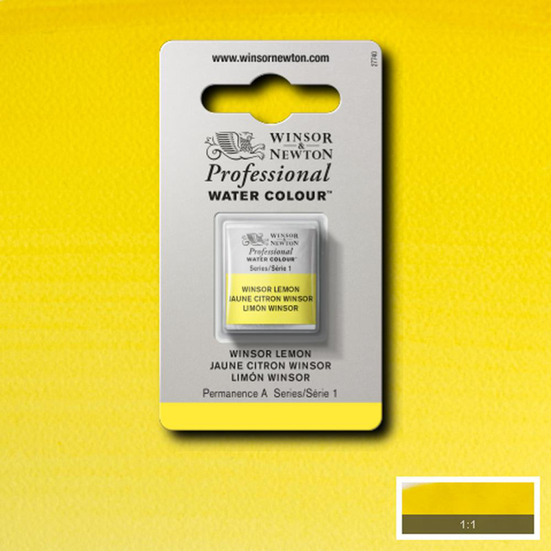 Image of Akvarellfärg Winsor & Newton Prof. 1/2-kopp  Winsor lemon 722 * S1 101722 094376550849