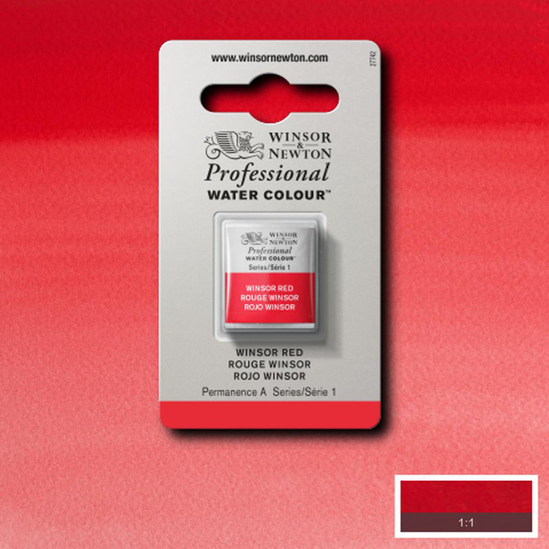 Image of Akvarellfärg Winsor & Newton Prof. 1/2-kopp  Winsor red 726 S1 101726 094376550863